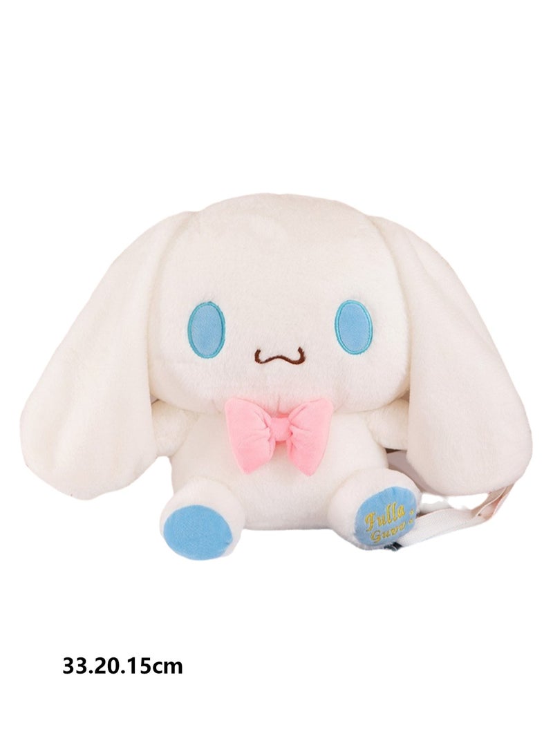 Plush Backpack Doll Shoulder Messenger Bag Handbag Cute Cartoon Backpack (Cinnamon Dog Blue) - Image 2